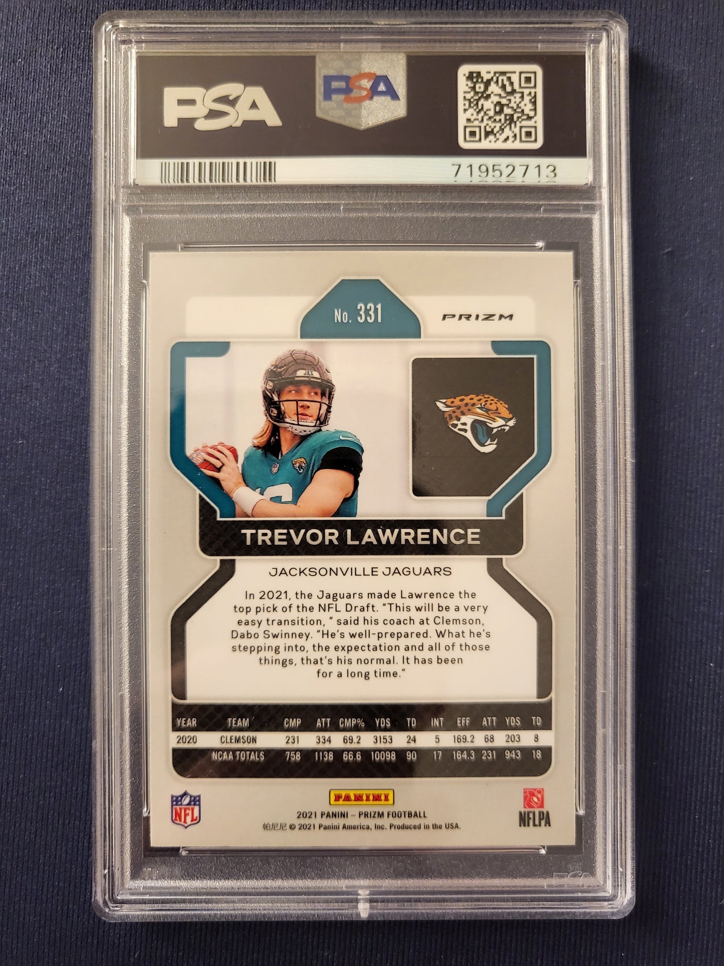 2021 Panini Prizm Trevor Lawrence Silver Prizm