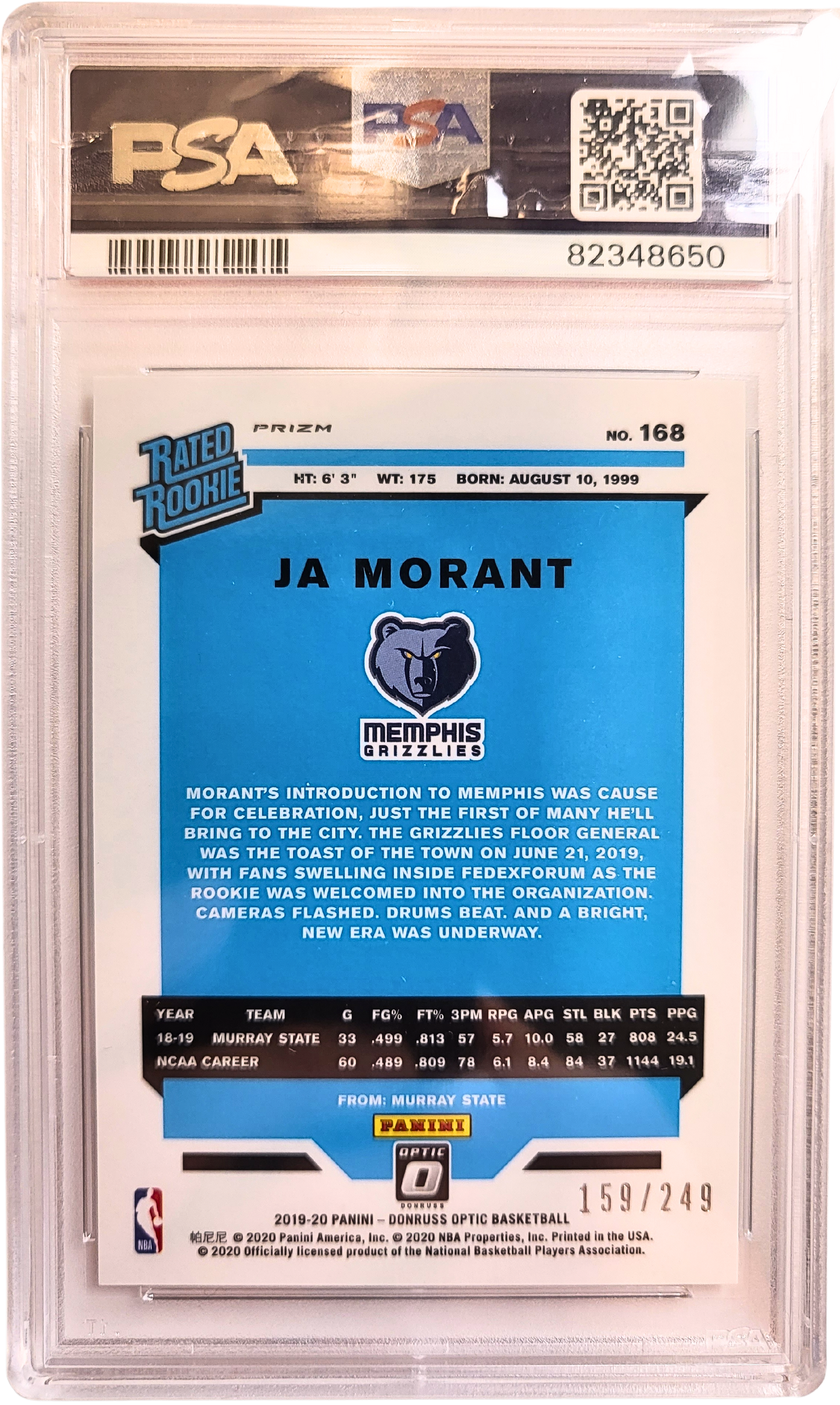 2019-20 Donruss Optic Premium Box Set Ja Morant RR