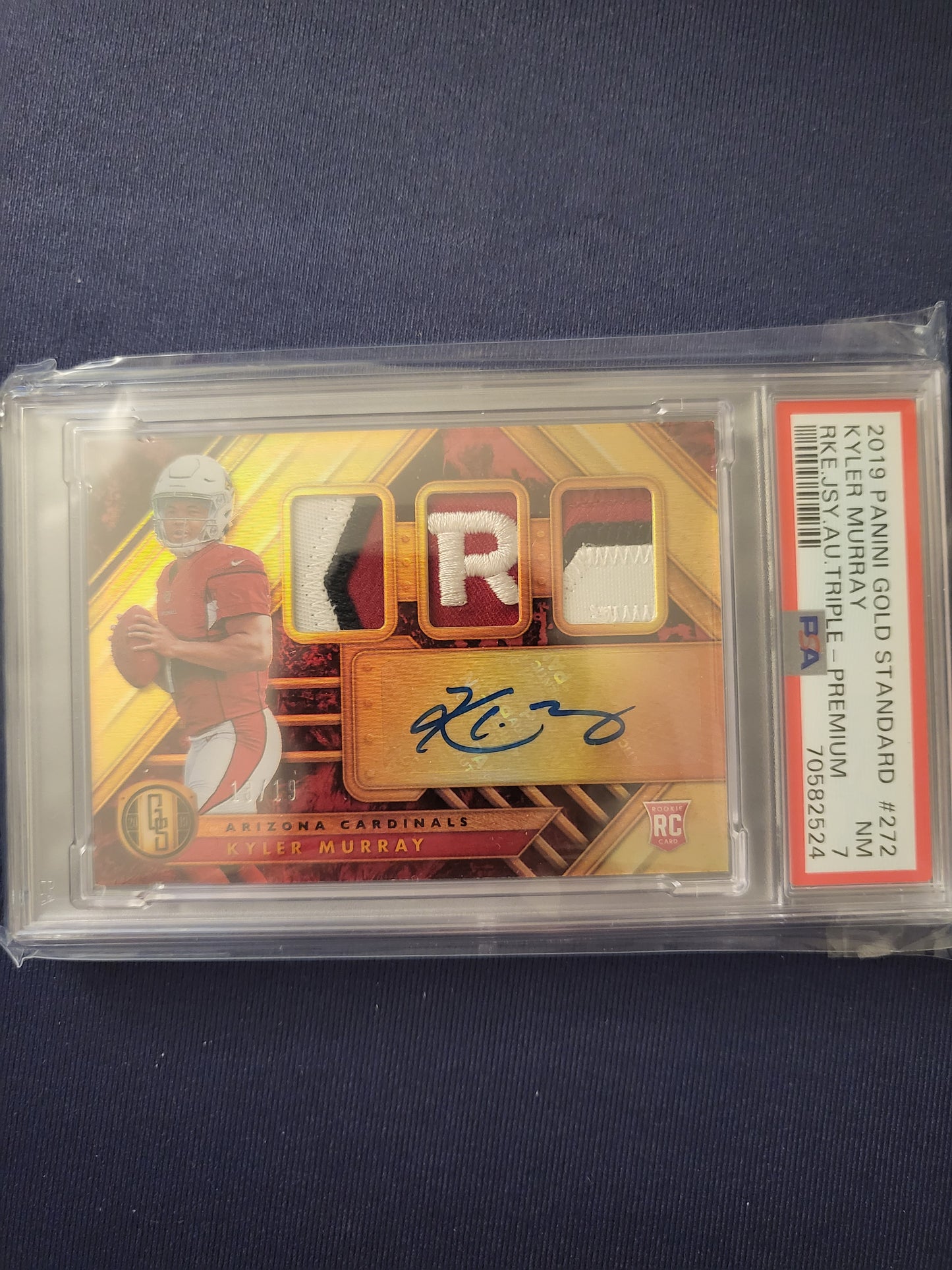 2018 Gold Standard Kyler Murray Rookie Triple Patch Auto Premium